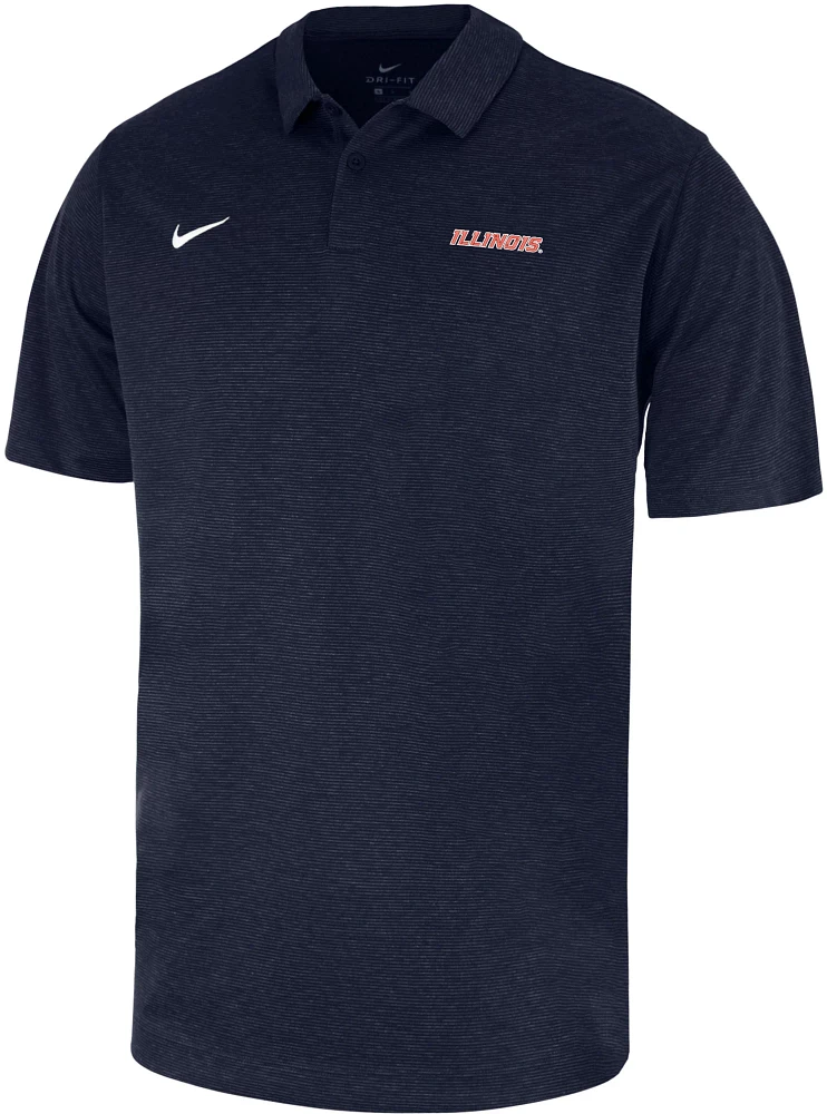 Nike Men's Illinois Fighting Illini Blue Heather Polo