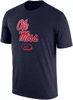 Nike Men's Ole Miss Rebels Blue Dri-FIT Pill Cotton T-Shirt