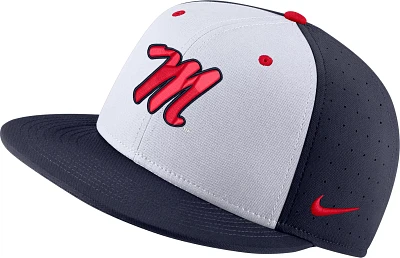 Nike Men's Ole Miss Rebels White Dri-FIT Aero True Baseball Fitted Hat