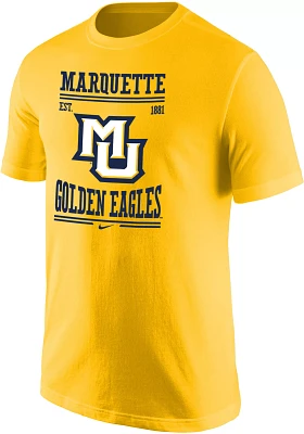 Nike Men's Marquette Golden Eagles Gold Core Cotton Logo T-Shirt