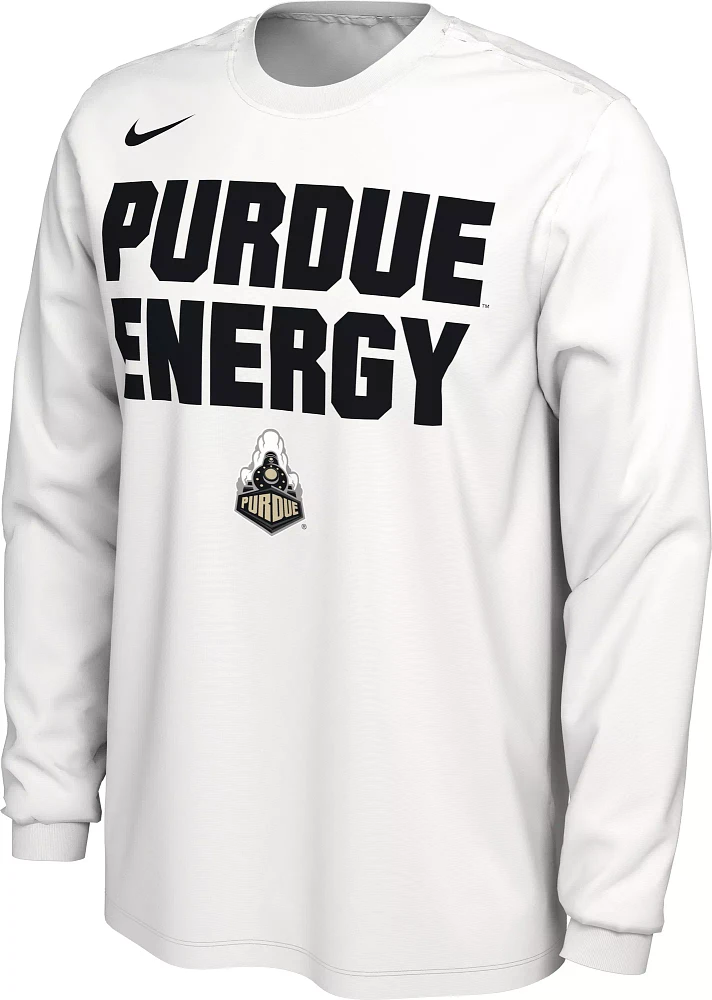 Nike Men's Purdue Boilermakers White Dri-FIT 'Energy' Bench Long Sleeve T-Shirt