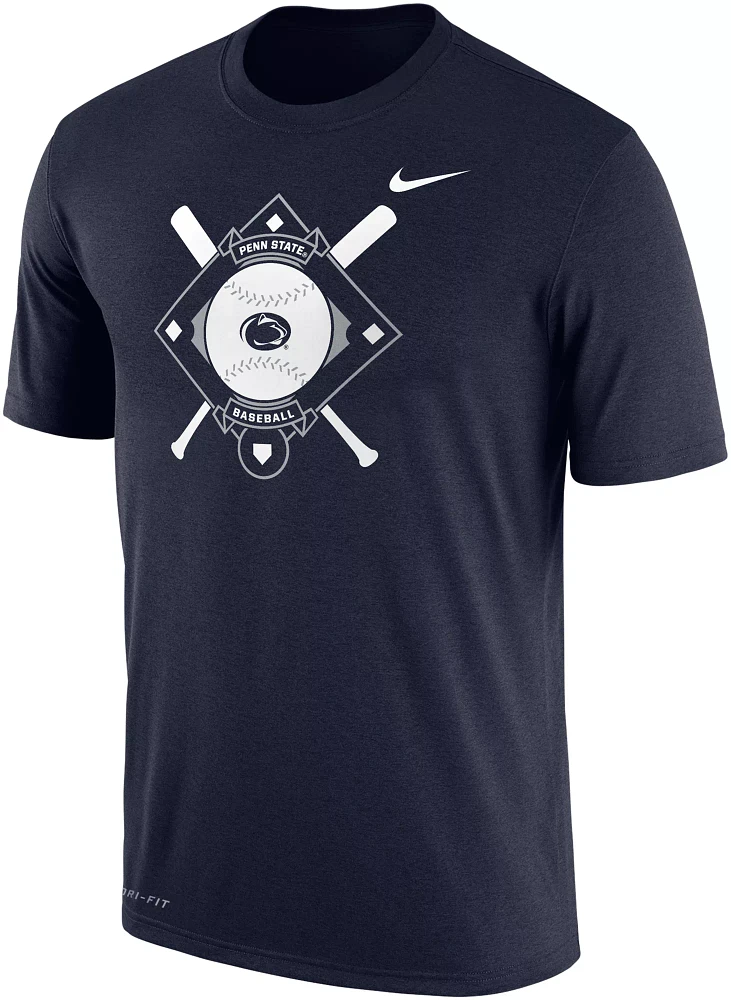 Nike Men's Penn State Nittany Lions Blue Dri-FIT Baseball Plate T-Shirt