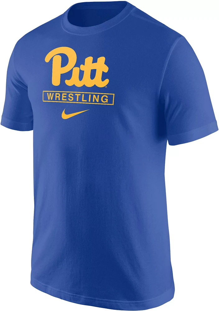 Nike Men's Pitt Panthers Blue Core Cotton Logo Wrestling T-Shirt