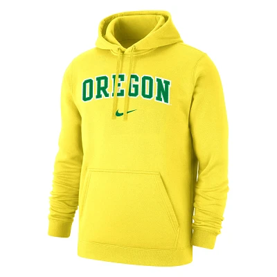 Nike Men's Oregon Ducks Yellow Club Fleece Wordmark Pullover Hoodie