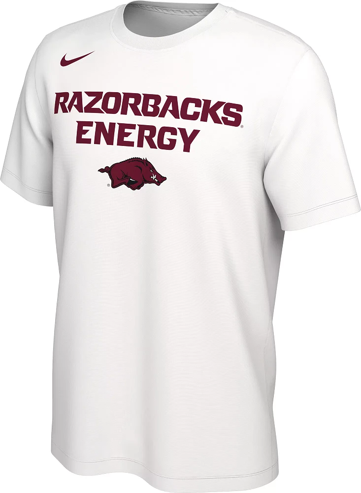 Nike Men's Arkansas Razorbacks White Dri-FIT 'Energy' Bench T-Shirt