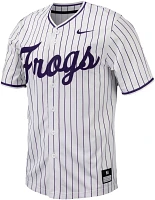 Nike Men's TCU Horned Frogs Pinstripe Full Button Replica Baseball Jersey