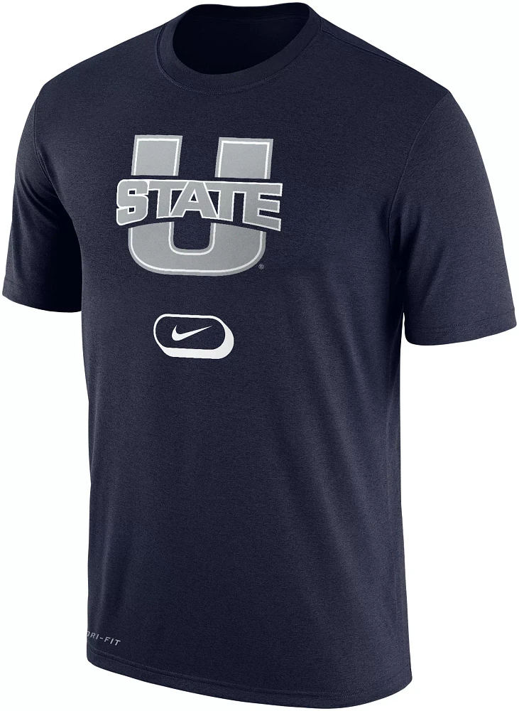 Nike Men's Utah State Aggies Blue Dri-FIT Pill Cotton T-Shirt