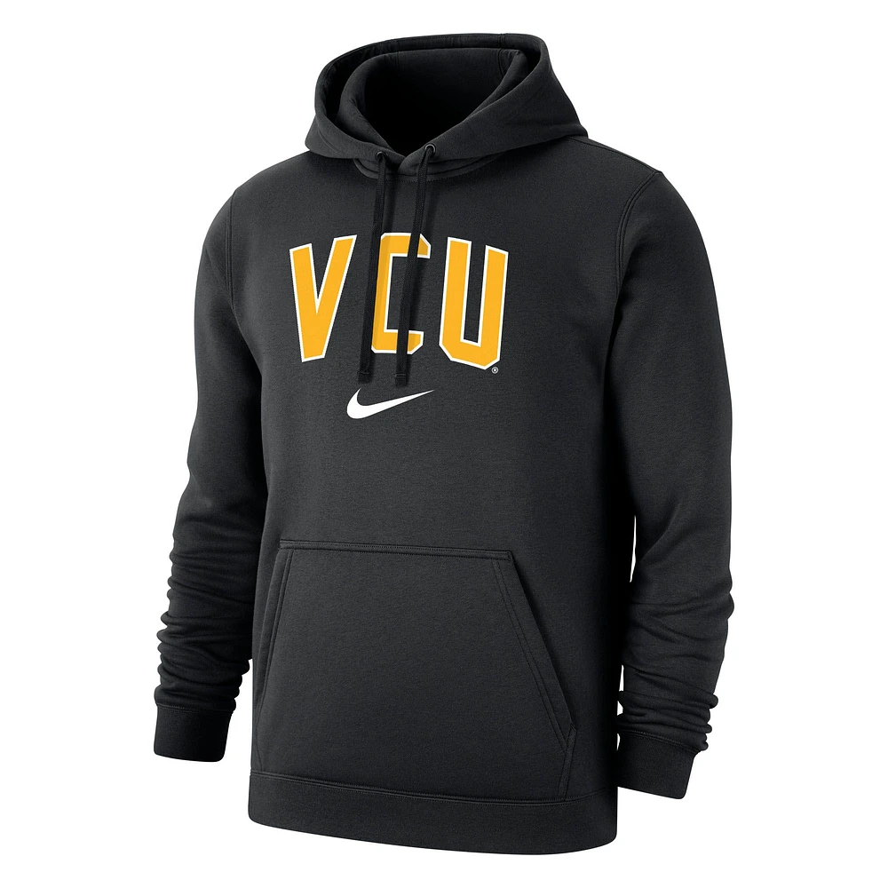 Nike Men's VCU Rams Black Club Fleece Logo Pullover Hoodie