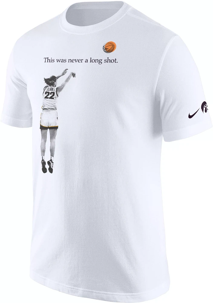 Nike Adult Iowa Hawkeyes White Caitlin Clark All-Time College Basketball Scoring Record T-Shirt