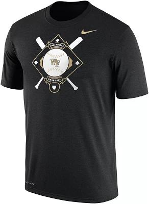 Nike Men's Wake Forest Demon Deacons Black Dri-FIT Baseball Plate T-Shirt