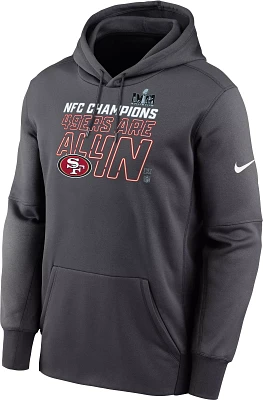 Nike Adult 2024 NFC Conference Champions San Francisco 49ers Locker Room Therma-FIT Hoodie