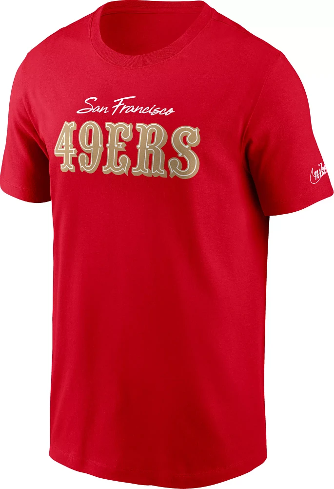 Nike Men's San Francisco 49ers Team Wordmark Red T-Shirt