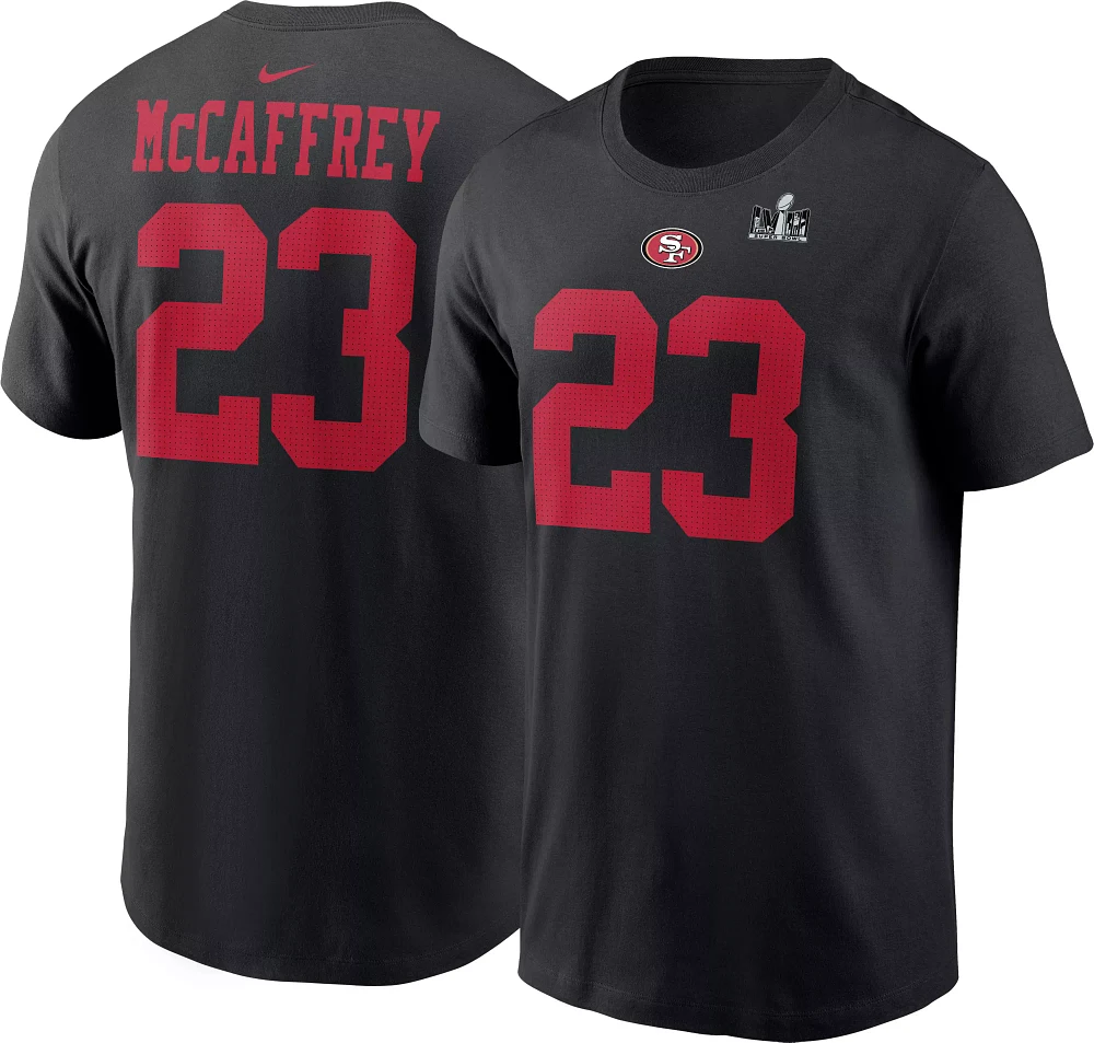 Nike Men's 2024 Super Bowl LVIII Bound San Francisco 49ers Christian McCaffrey #23 T-Shirt