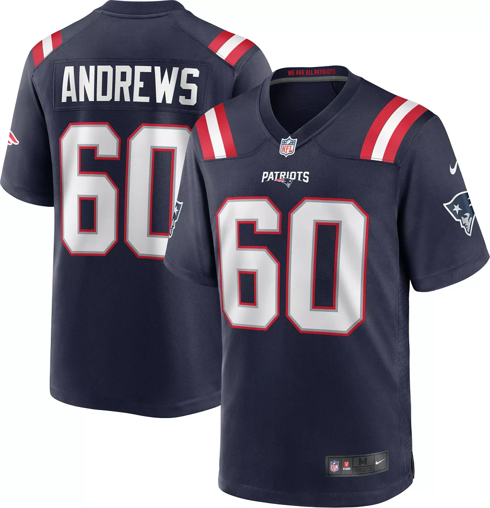 Nike Men's New England Patriots David Andrews #60 Navy Game Jersey