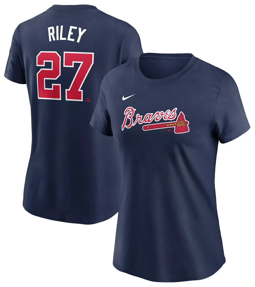 Nike Women's  Atlanta Braves Austin Riley #27 Navy T-Shirt