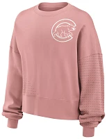 Nike Women's Chicago Cubs Pink Statement Fleece Crew Neck Sweatshirt