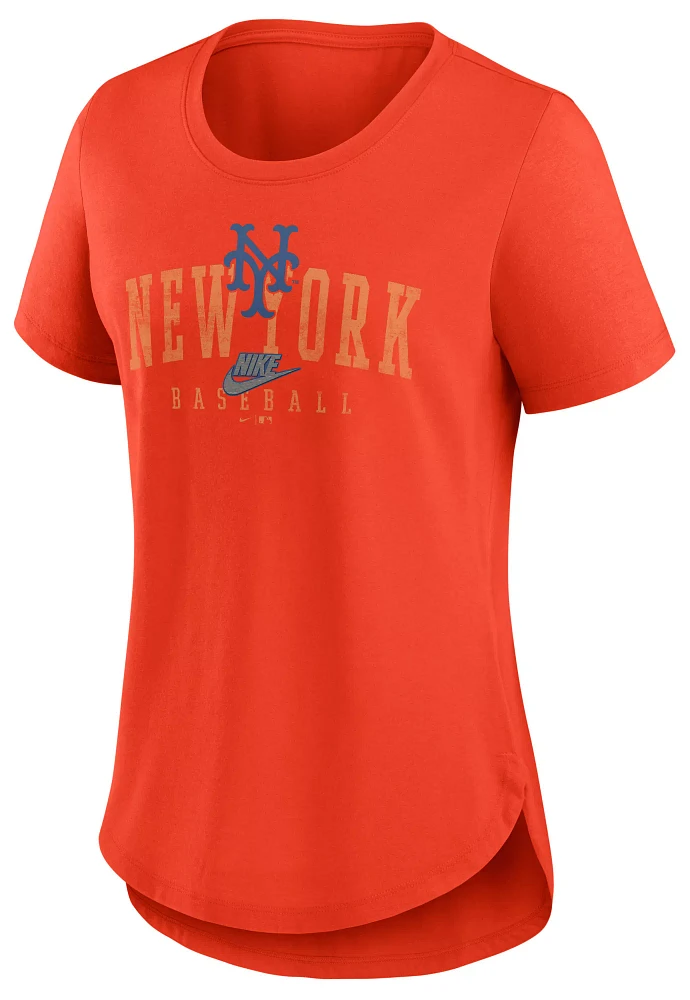 Nike Women's New York Mets Orange Cooperstown Arch T-Shirt