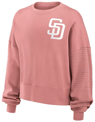 Nike Women's San Diego Padres Pink Statement Fleece Crew Neck Sweatshirt