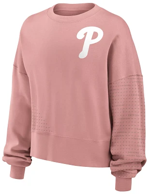 Nike Women's Philadelphia Phillies Pink Statement Fleece Crew Neck Sweatshirt