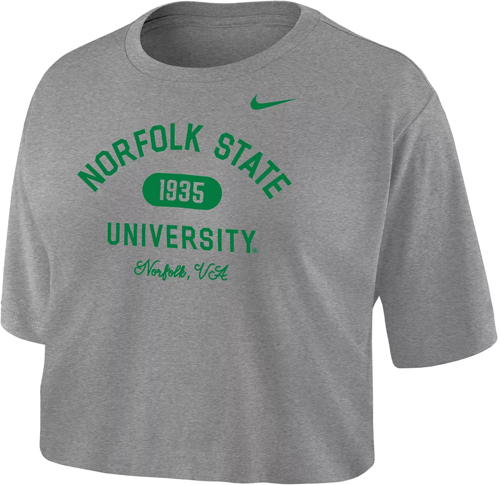 Nike Women's Norfolk State Spartans Navy Dri-FIT Cotton Crop T-Shirt