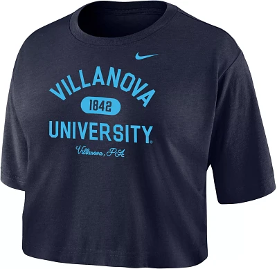 Nike Women's Villanova Wildcats Navy Dri-FIT Cotton Crop T-Shirt