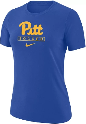 Nike Women's Pitt Panthers Blue Core Cotton Logo Soccer T-Shirt