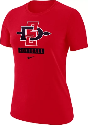 Nike Women's San Diego State Aztecs Scarlet Cotton Softball T-Shirt