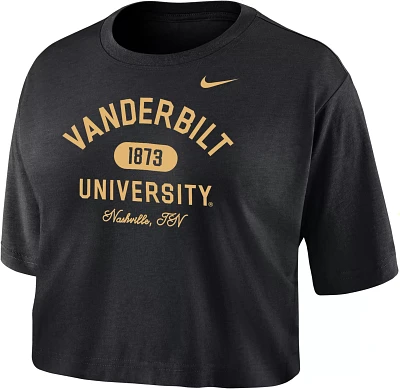 Nike Women's Vanderbilt Commodores Black Dri-FIT Cotton Crop T-Shirt