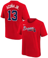 Nike Youth Atlanta Braves Ronald Acuña Jr. #13 Red T-Shirt