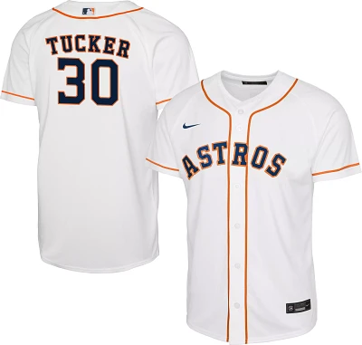 Nike Youth Houston Astros Kyle Tucker #30 White Home Cool Base Jersey