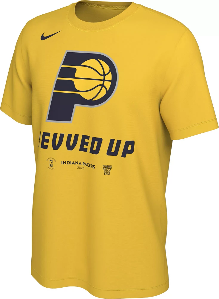 Nike Youth Indiana Pacers "Revved Up" 2024 NBA Playoffs Mantra T-Shirt