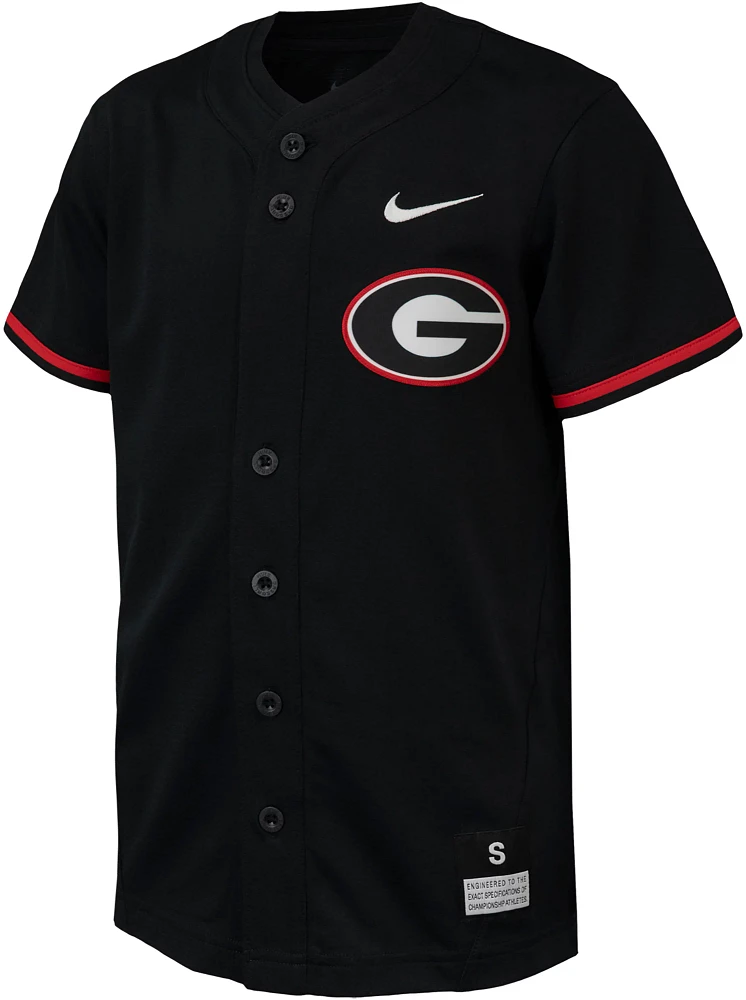 Nike Youth Georgia Bulldogs Black Full Button Replica Baseball Jersey