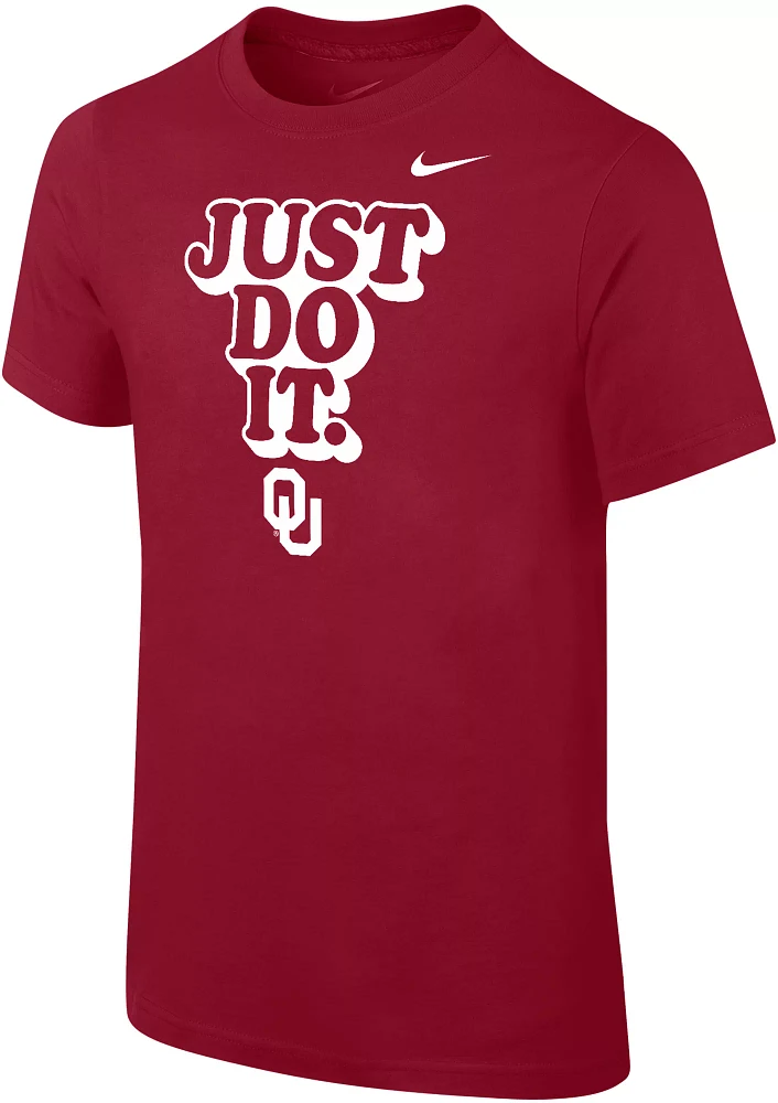 Nike Youth Oklahoma Sooners Crimson Core Cotton 'Just Do It' T-Shirt