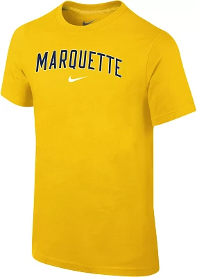 Nike Youth Marquette Golden Eagles Gold Wordmark Core Cotton T-Shirt