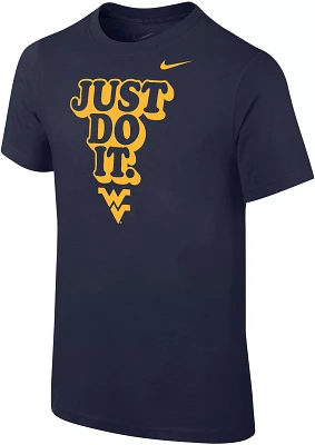 Nike Youth West Virginia Mountaineers Blue Core Cotton 'Just Do It' T-Shirt
