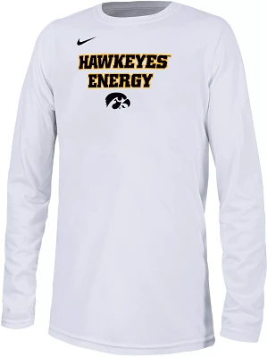 Nike Youth Iowa Hawkeyes White Dri-FIT 'Energy' Bench Long Sleeve T-Shirt
