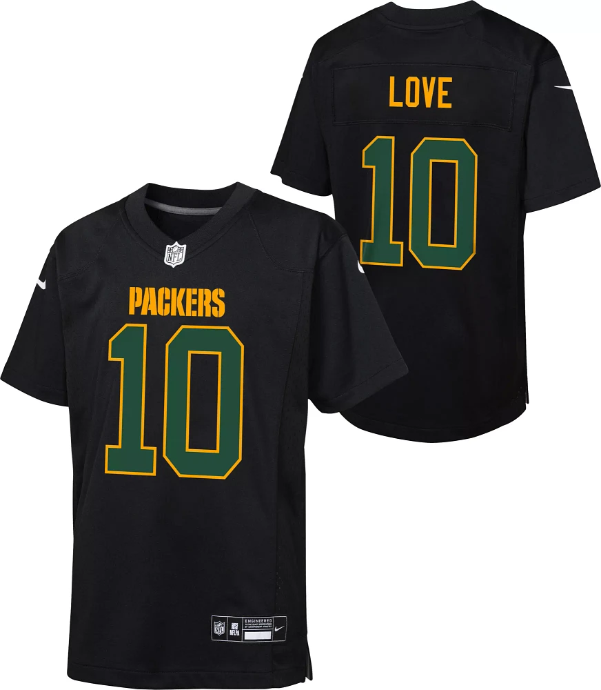 Nike Youth Green Bay Packers Jordan Love #10 Black Game Jersey