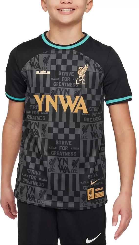 Nike Youth Liverpool FC x LeBron James 2023-2024 Black Replica Jersey