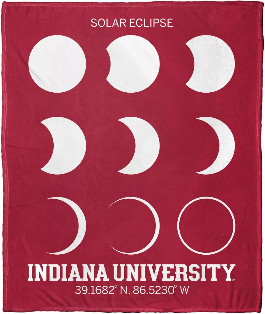 Northwest Indiana Hoosiers Solar Eclipse Silk Throw Blanket