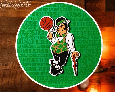 Hex Head Boston Celtics 15" Round Sign