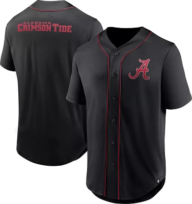 NCAA Men's Alabama Crimson Tide Black Full Button Fashion Baseball Jersey