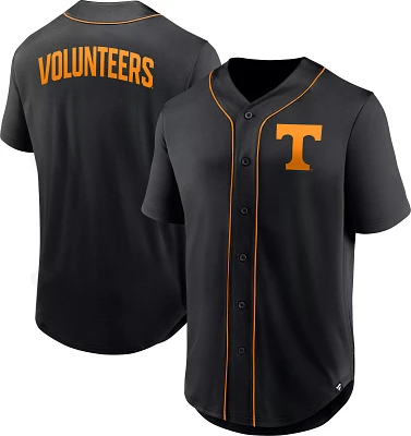 NCAA Men's Tennessee Volunteers Black Full Button Fashion Baseball Jersey