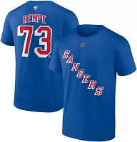 NHL Adult New York Rangers Matt Rempe #73 Blue T-Shirt