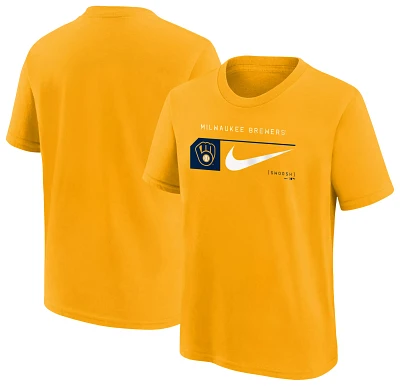 Nike Youth Milwaukee Brewers Yellow Swoosh Lock T-Shirt