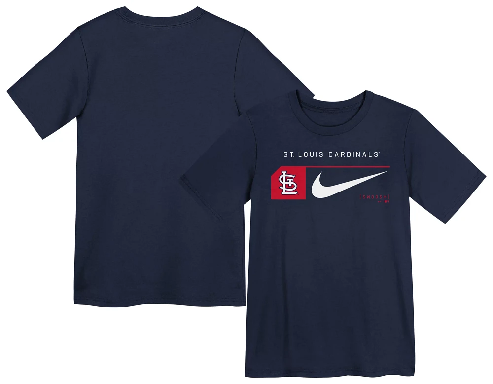 Nike Little Kids' St. Louis Cardinals Navy Swoosh Lock T-Shirt