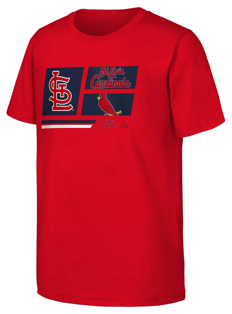 MLB Team Apparel Youth St. Louis Cardinals Red Multi Hit T-Shirt