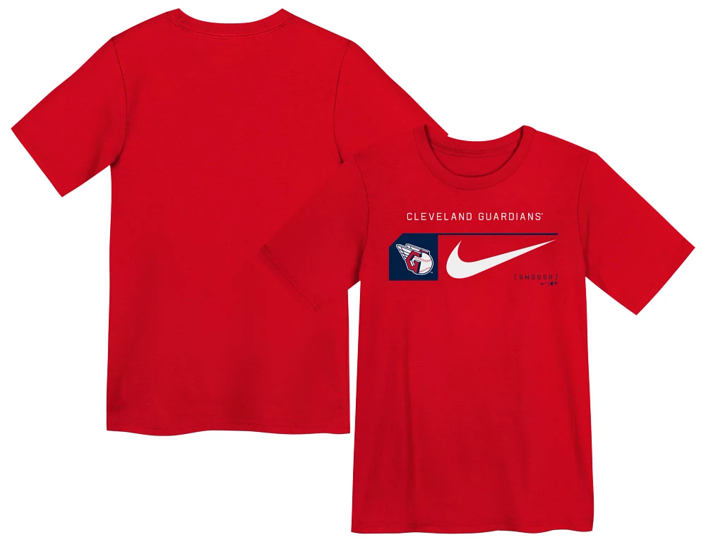 Nike Little Kids' Cleveland Guardians Red Swoosh Lock T-Shirt