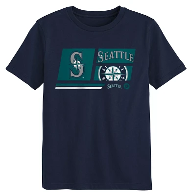 MLB Team Apparel Little Kids' Seattle Mariners Navy Multi Hit T-Shirt