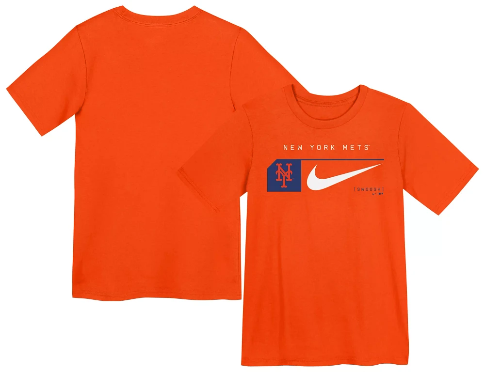 Nike Little Kids' New York Mets Orange Swoosh Lock T-Shirt