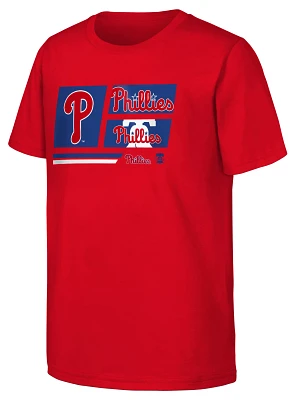 MLB Team Apparel Youth Philadelphia Phillies Red Multi Hit T-Shirt